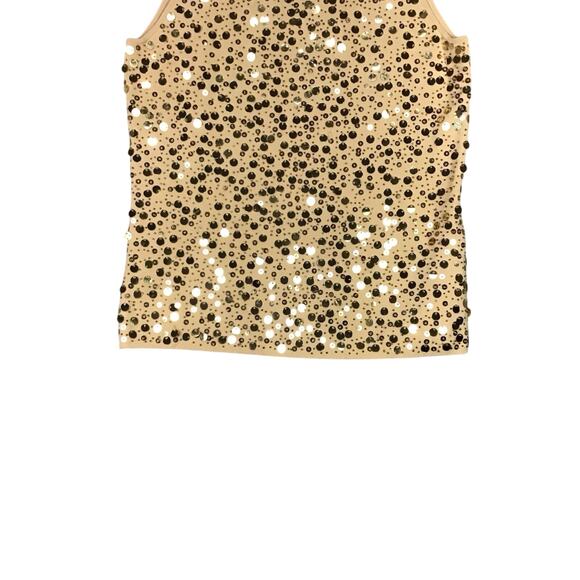 Reba Women’s Gold Sequin Knit Sleeveless Tank Top Blouse Size Large - Picture 3 of 13